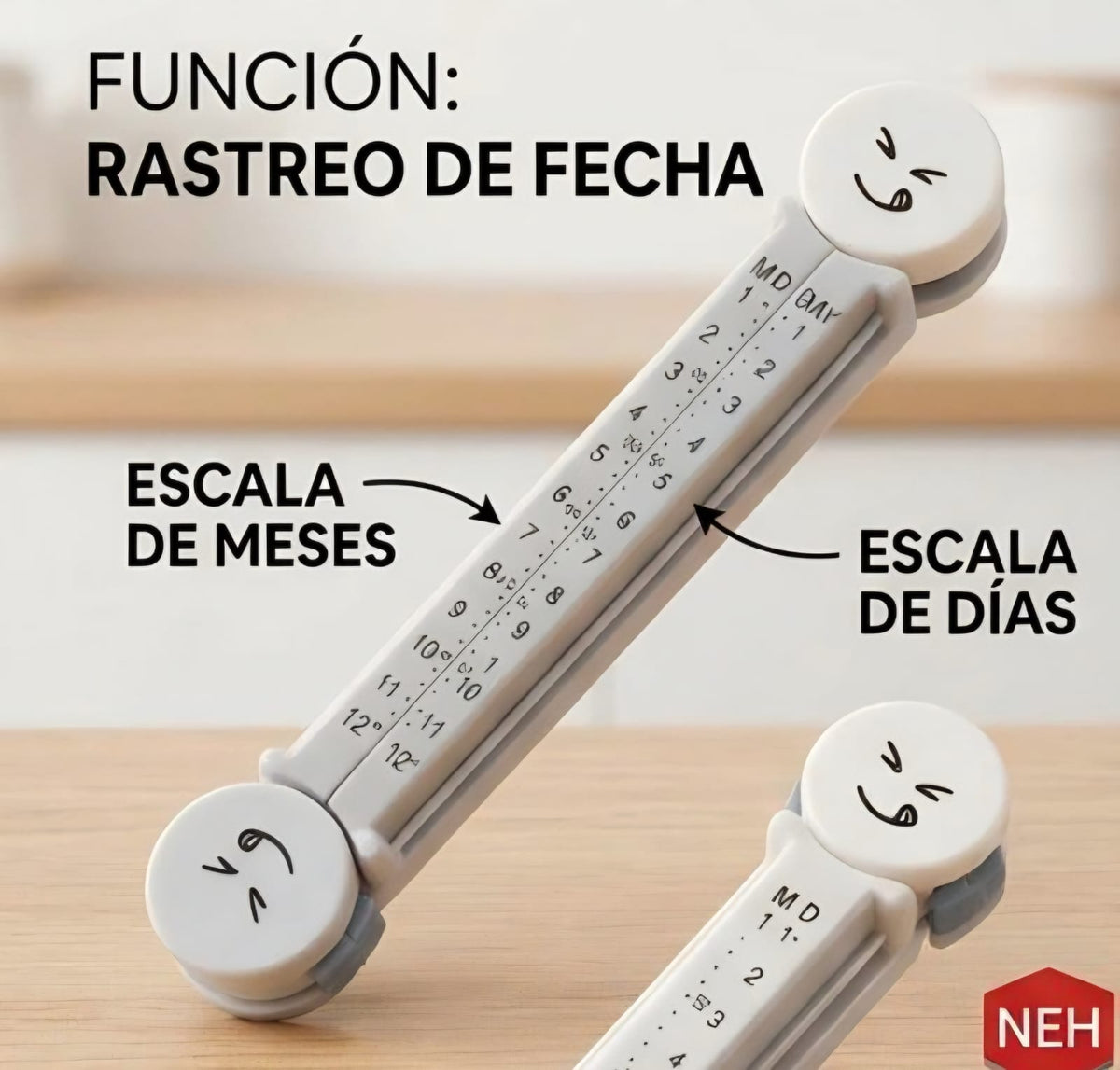 Set de 4 clips selladores para bolsas con fecha