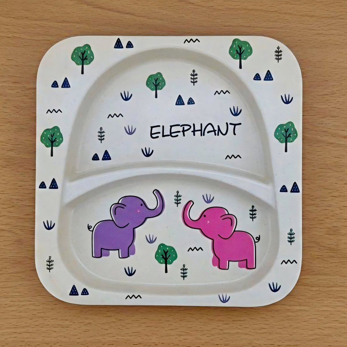 Set de platos infantil de fibra de bambú verde