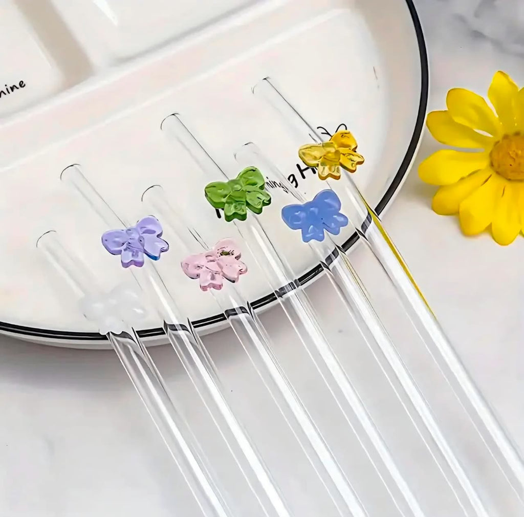Set de pajillas de vidrio y limpiador, 7 piezas